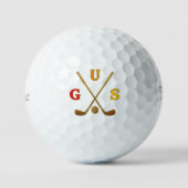 Golfspeler Initiaal | drieletterige bijnaam Golfballen (Voorkant)