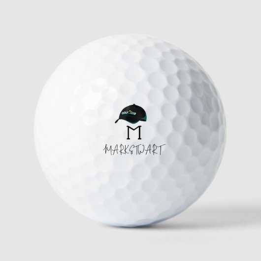 golfspeler initiaal/naam aangepast monogram Golfba Golfballen (Voorkant)