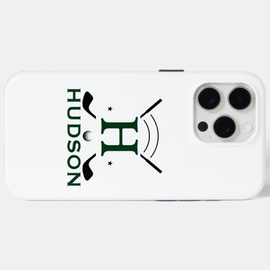 Golfspeler Initiaal Naam Aangepaste Monogram Case-Mate iPhone Case (Achterkant (horizontaal))