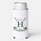 Golfspeler Initiaal Naam Aangepaste Monogram Seltzer Blikjeskoeler (Seltzer Voorkant)