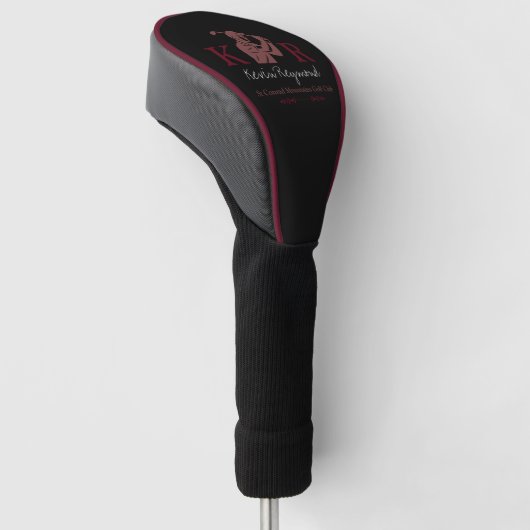 Golfspeler Initialen Script Naam Golfheadcover (Schuin)