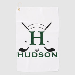 Golfspeler Initiële Naam Custom Monogram Golfhanddoek