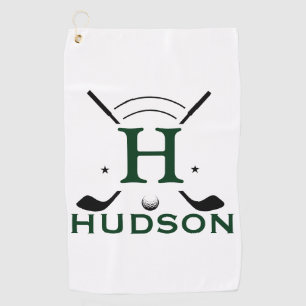 Golfspeler Initiële Naam Custom Monogram Golfhanddoek