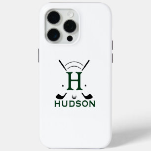 Golfspeler Initiële Naam Custom Monogram iPhone 15 Pro Max Case