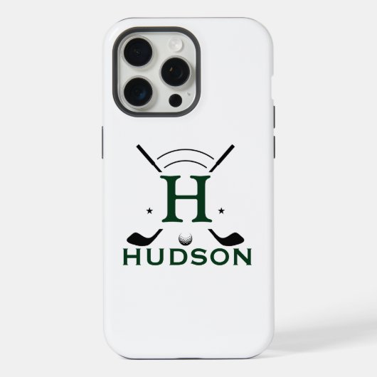 Golfspeler Initiële Naam Custom Monogram iPhone Hoesje (Achterkant)