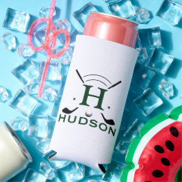 Golfspeler Initiële Naam Custom Monogram Seltzer Blikjeskoeler