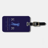 Golfspeler Klassiek Blauw Golfers Bagagelabel (Voorkant horizontaal)