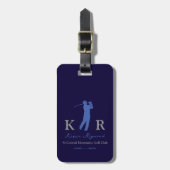 Golfspeler Klassiek Blauw Golfers Bagagelabel (Voorkant verticaal)