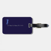 Golfspeler Klassiek Blauw Golfers Bagagelabel (Achterkant horizontaal)