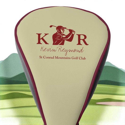 Golfspeler Klassiek Monogram Rode Golfer Golfheadcover