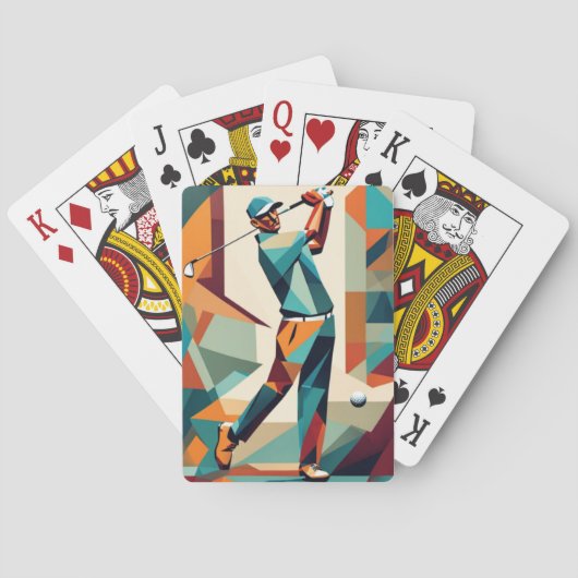 Golfspeler kubist Kaart (Achterkant)