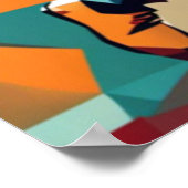 Golfspeler kubist Poster (Hoek)