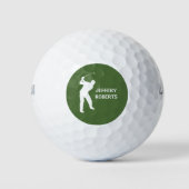 Golfspeler Logo met aangepaste Monogram Naam Golfballen (Voorkant)