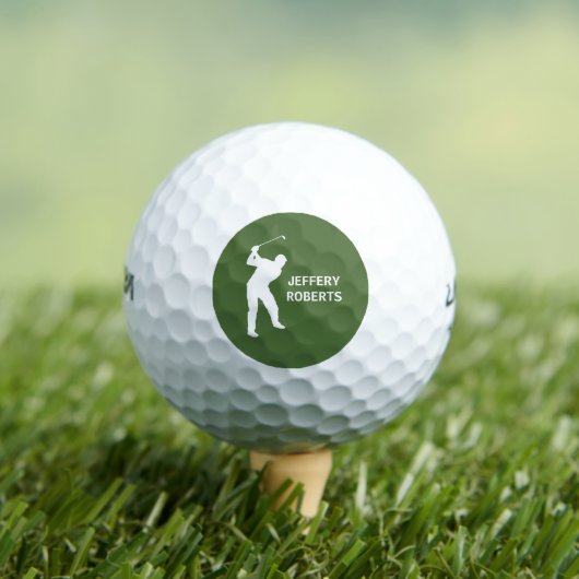 Golfspeler Logo met aangepaste Monogram Naam Golfballen (Insitu Shirt)