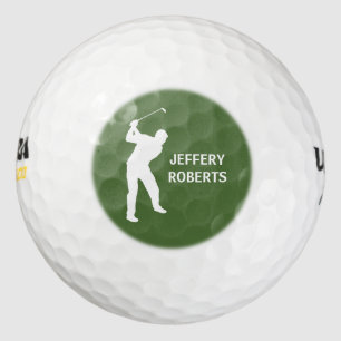 Golfspeler Logo met aangepaste Monogram Naam Golfballen