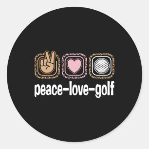 Golfspeler Luipaardprint Vrouwen Meisjes Kinderen Ronde Sticker