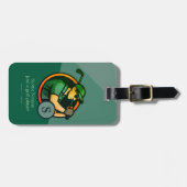 Golfspeler Modern Retro Groen Bagagelabel (Voorkant horizontaal)