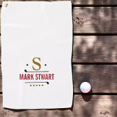 Golfspeler monogram golfhanddoek
