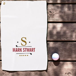 Golfspeler monogram golfhanddoek