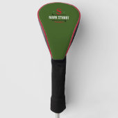 golfspeler monogram groen golfheadcover (Voorkant)
