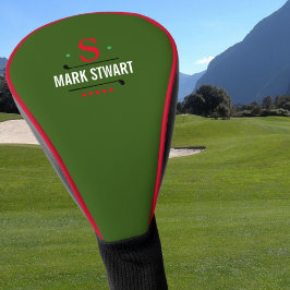 golfspeler monogram groen golfheadcover