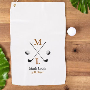 Golfspeler Monogram logo golfhanddoek