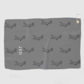 Golfspeler Monogram Pro Sportuitrusting Grijs Zwar Golfhanddoek (Horizontaal)