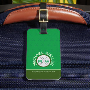 Golfspeler Monogrammed Reisbagage GROEN Bagagelabel