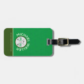 Golfspeler Monogrammed Reisbagage GROEN Bagagelabel (Voorkant horizontaal)
