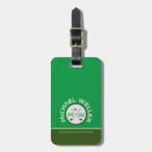 Golfspeler Monogrammed Reisbagage GROEN Bagagelabel (Voorkant verticaal)