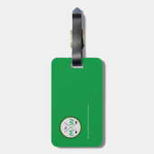 Golfspeler Monogrammed Reisbagage GROEN Bagagelabel (Achterkant verticaal)