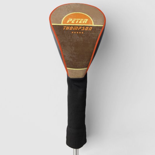 golfspeler naam logo stijlvol golfheadcover (Voorkant)