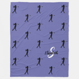 Golfspeler Patroon Monogram Naam Initiaal Maartsvi Fleece Deken