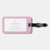 Golfspeler Persoonlijke Naam Modern Roze & Wit Bagagelabel (Achterkant horizontaal)