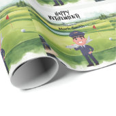 Golfspeler Piloot pensioen  Cadeaupapier (Rol Hoek)