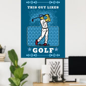golfspeler poster (Thuiskantoor)