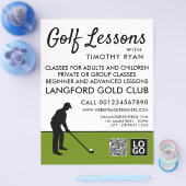 Golfspeler Silhouet, GoIf Les Advertentie Flyer (Enkel)