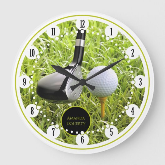 Golfspeler | Sport Giften Grote Klok (Voorkant)