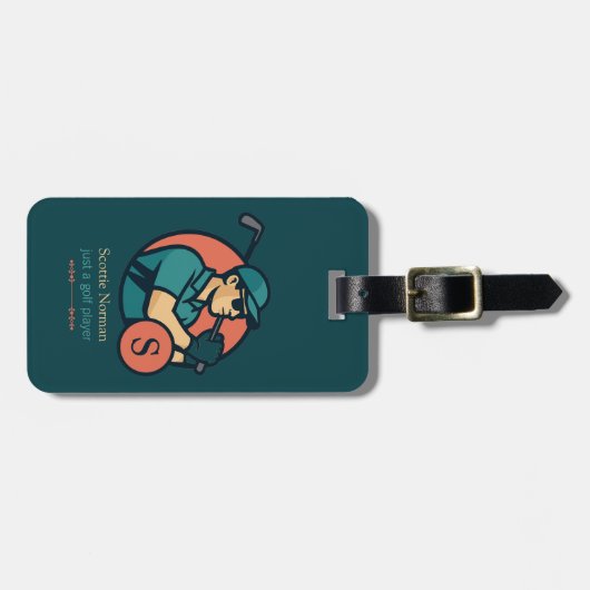 Golfspeler Travel Modern Retro Bagagelabel (Voorkant horizontaal)