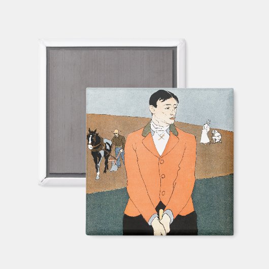  golfspeler van Edward Penfield. Magneet (Voorkant / Achterkant)