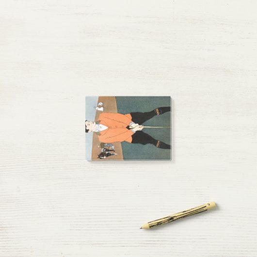  golfspeler van Edward Penfield. Post-it® Notes (Op bureau)