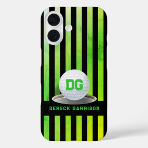 Golfspeler Verse groene Initialen iPhone 16 Hoesje