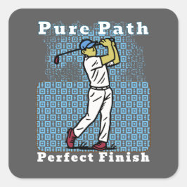 golfspeler vierkante sticker