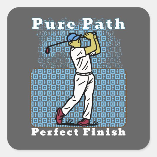 golfspeler vierkante sticker (Voorkant)