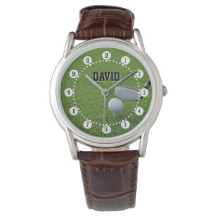 Golfspeler    volgen horloge