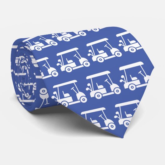 Golfspeler Winkelwagen Blauw Stropdas (Opgerold)