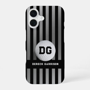 Golfspeler Zilveren Initialen iPhone 16 Hoesje