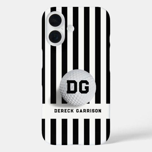 golfspeler | zwarte Initialen Case-Mate iPhone Case (Achterkant)