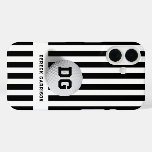 golfspeler | zwarte Initialen Case-Mate iPhone Case (Achterkant (horizontaal))
