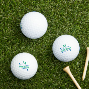 Golfspelers Aangepaste Groen-Blauwe Monogram Golfballen